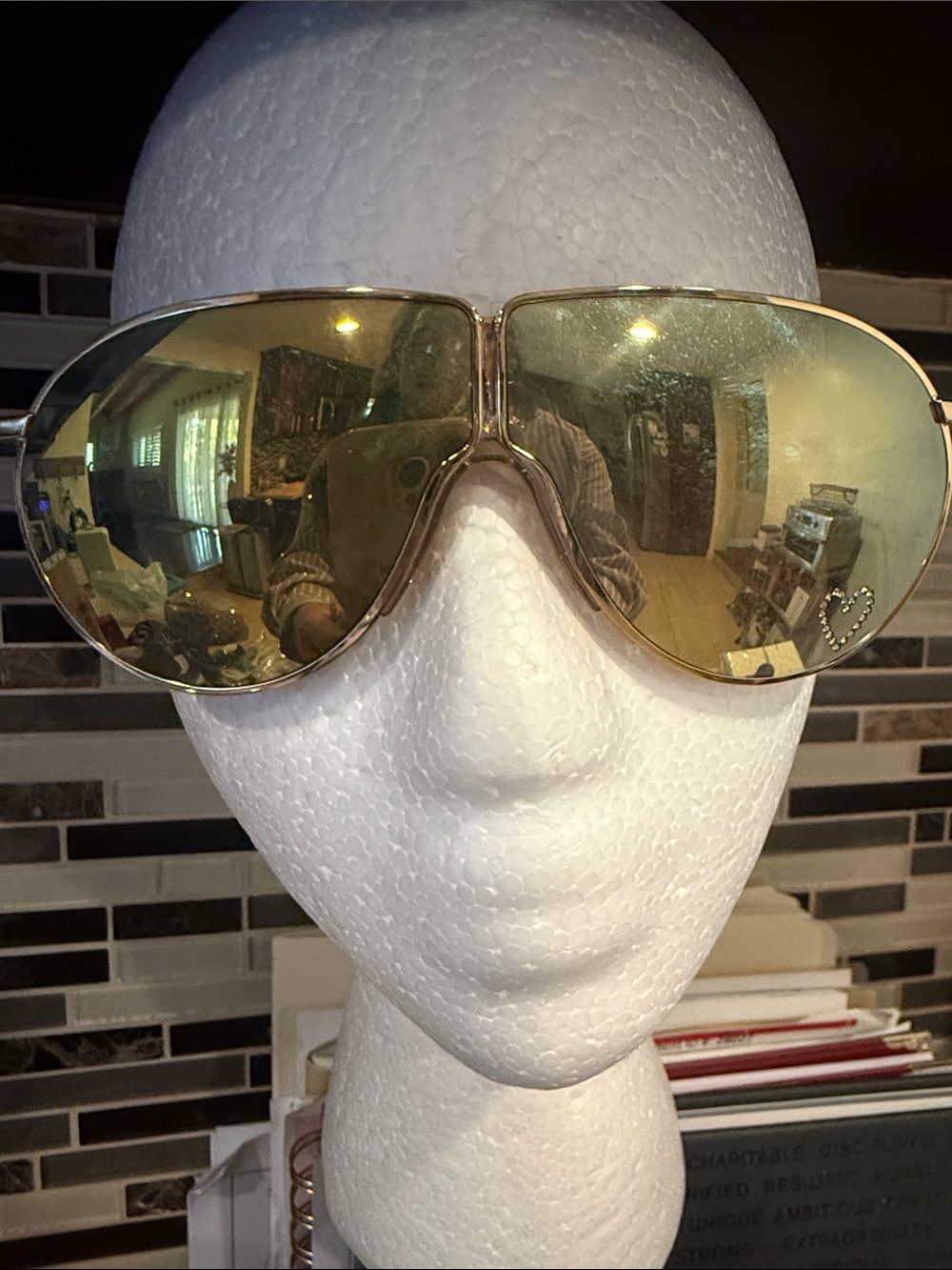 Stella McCartney Gold Mirrored Aviator Sunglasses
